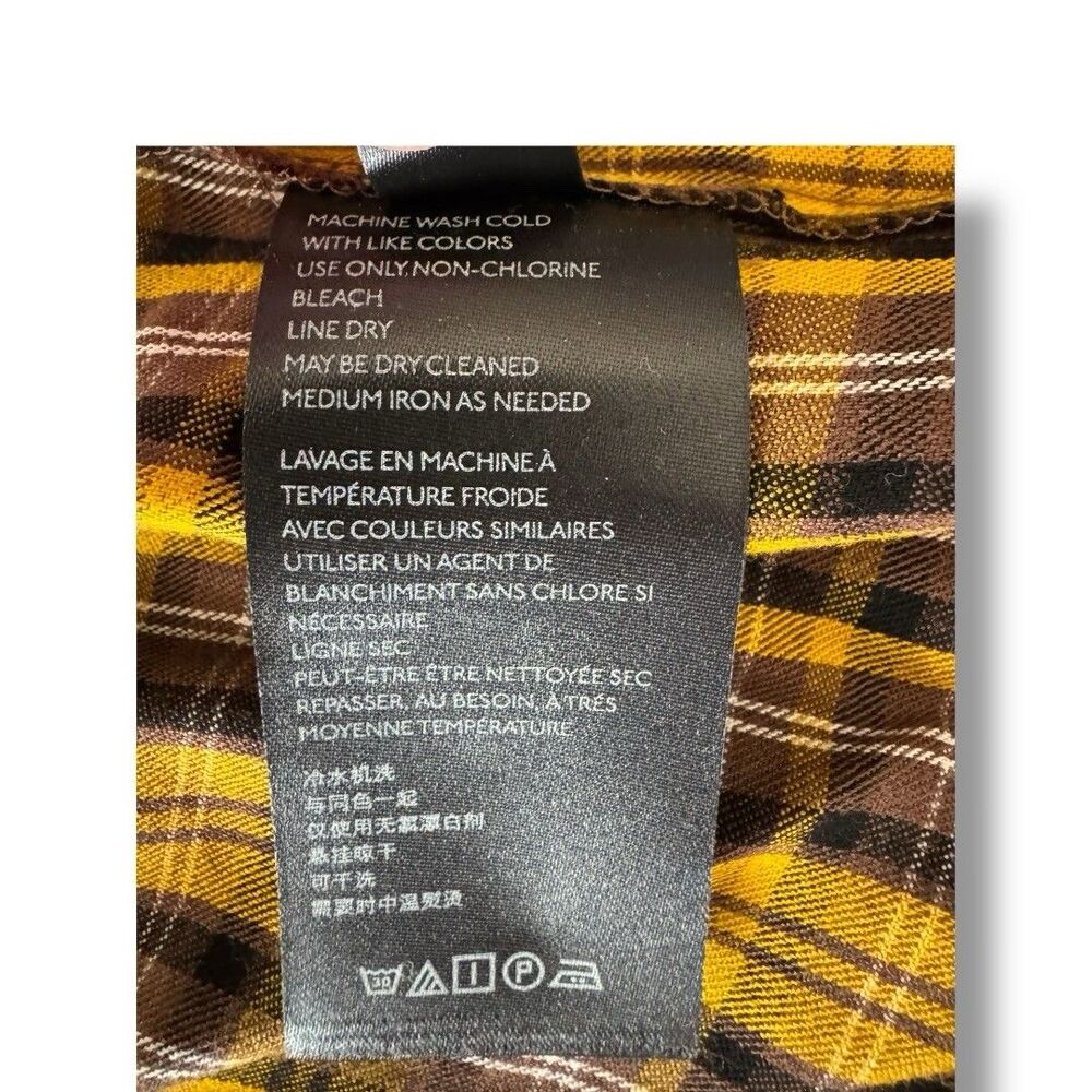 Anthropologie Dalton Wrap Dress Mustard Yellow Midi Tiered Plaid Women’s Size S - Picture 14 of 14